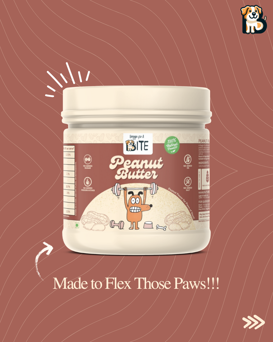 BFAB Peanut Butter for Dogs - 500g Pack of 1 - Image 1
